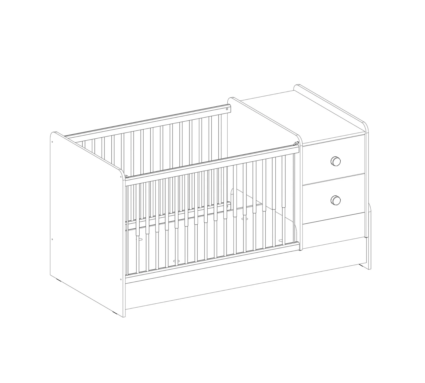 Natura Baby St Convertible Baby Bed [75x160 Cm] - On Order