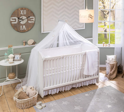 White Swinging Baby Bed [70x130 Cm]