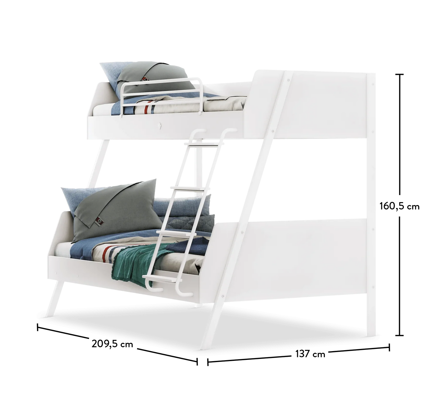 Romantica White Large Bunk Bed [90x200-120x200 Cm] - ON ORDER ONLY