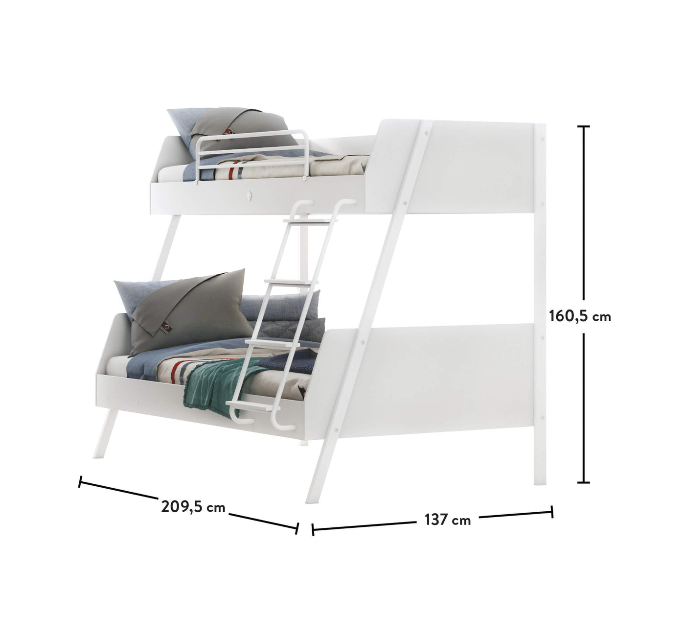 Romantica White Large Bunk Bed [90x200-120x200 Cm] - ON ORDER ONLY