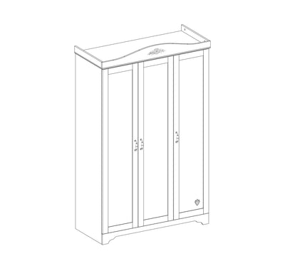 Flower 3 Doors Wardrobe