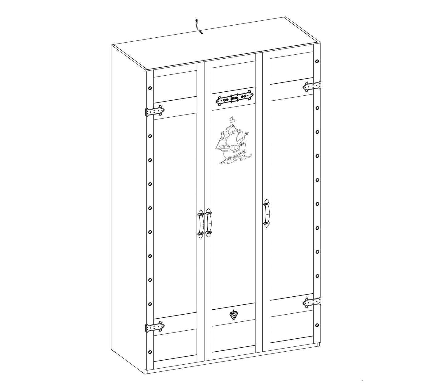 Pirate 3 Doors Wardrobe