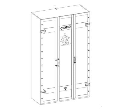 Pirate 3 Doors Wardrobe