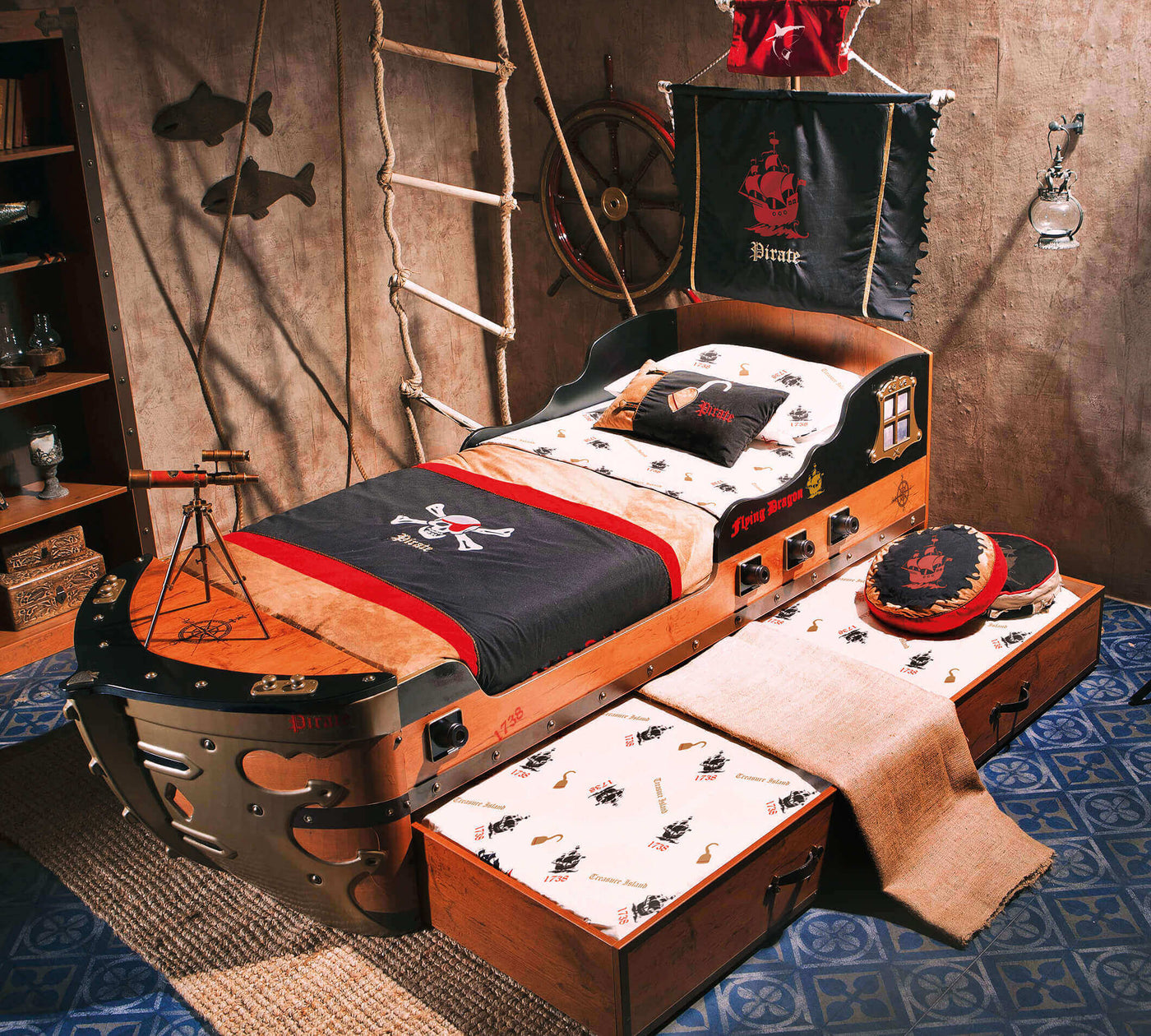 Pirate Pull-out Bed [90x180 Cm] - ON ORDER ONLY