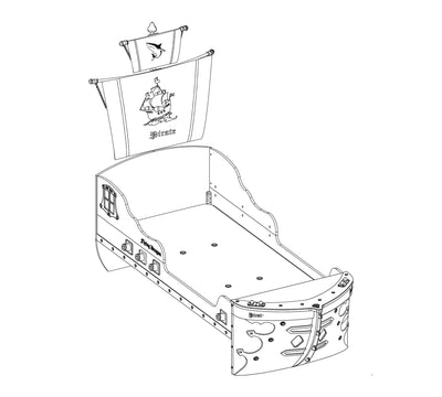 Pirate Ship Bed [S-90x190 Cm]