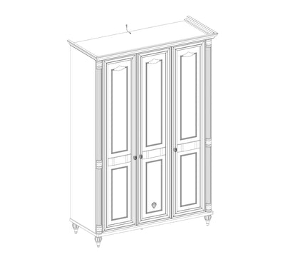 Romantic 3 Doors Wardrobe