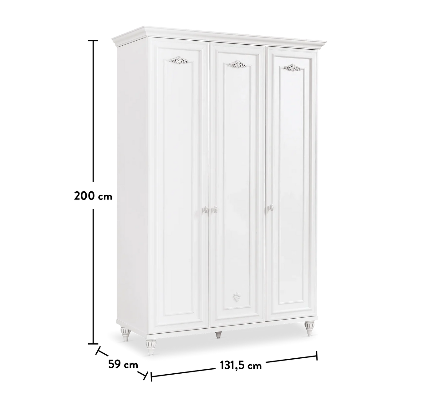 Romantica 3 Doors Wardrobe