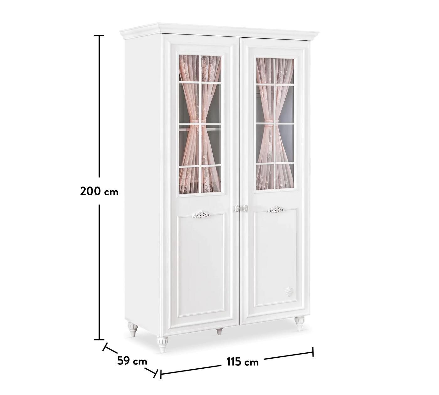 Romantica 2 Doors Wardrobe Whit Window