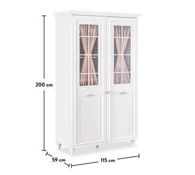 Romantica 2 Doors Wardrobe Whit Window