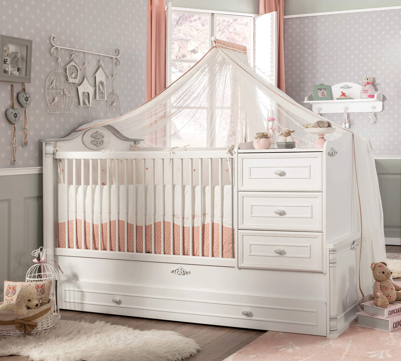 Romantic Convertible Baby Bed [With Parent Bed] [80x180 Cm]