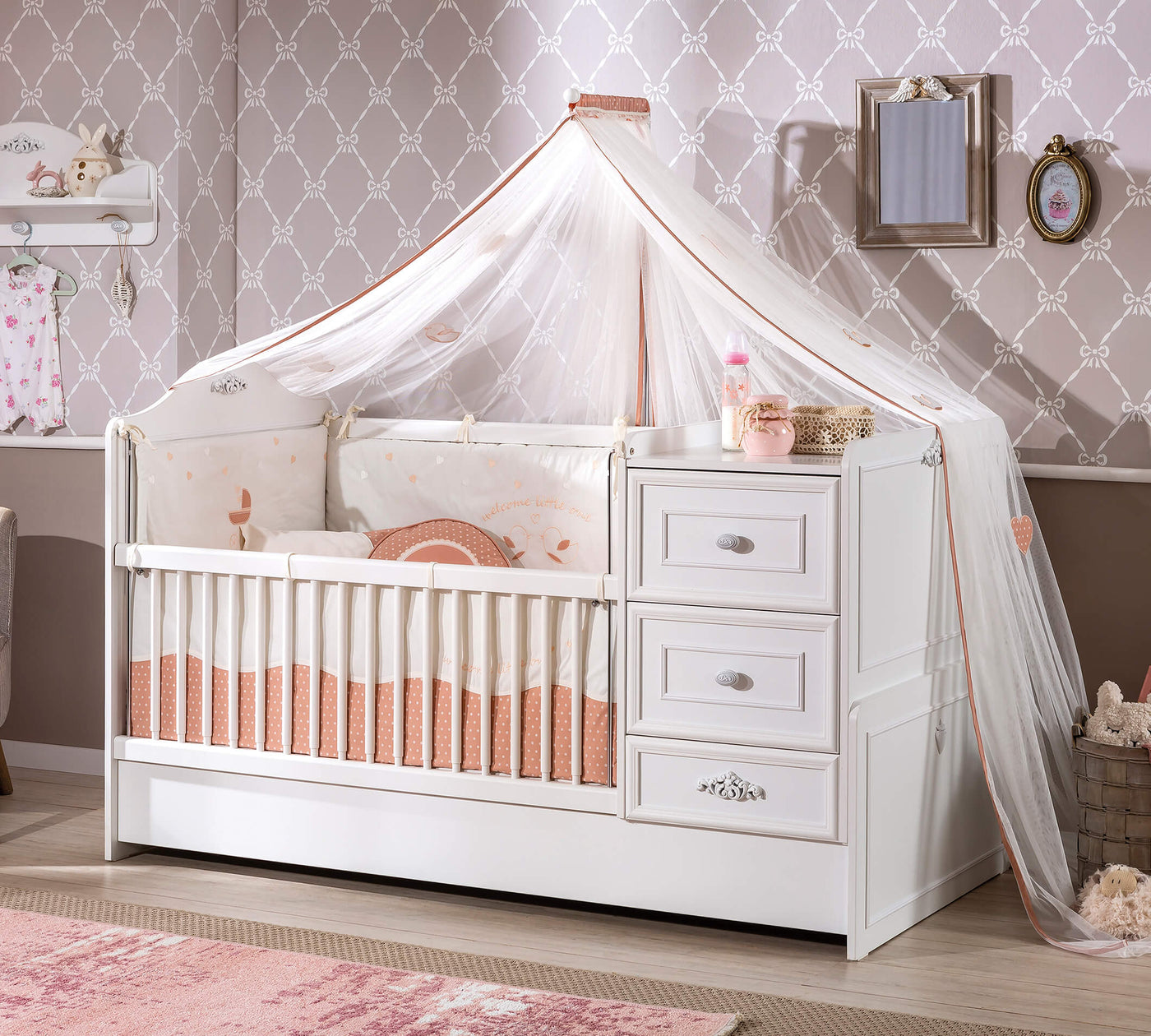 Romantica Convertible Baby Bed [75x160 Cm]