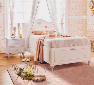 Romantic Bed With Base [100x200 Cm] - ON ORDER ONLY