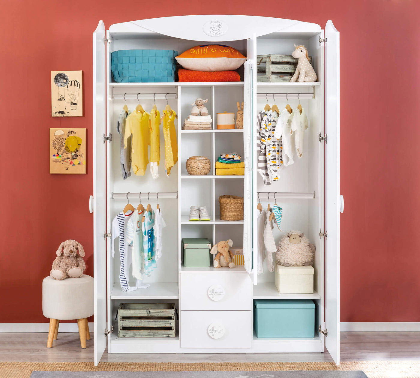 Baby Cotton 3 Doors Wardrobe With Window - ON ORDER ONLY
