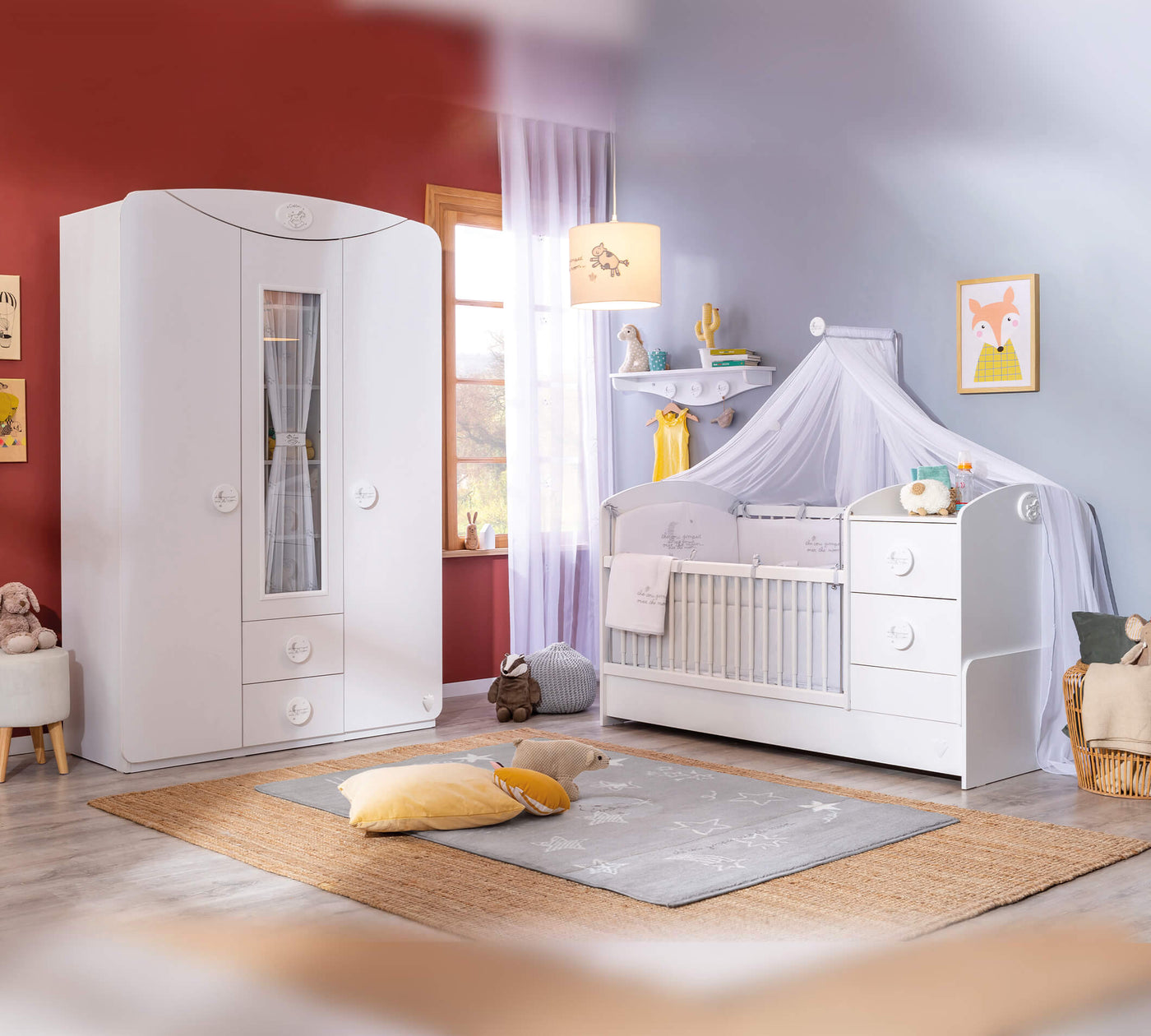 Baby Cotton 3 Doors Wardrobe With Window - ON ORDER ONLY