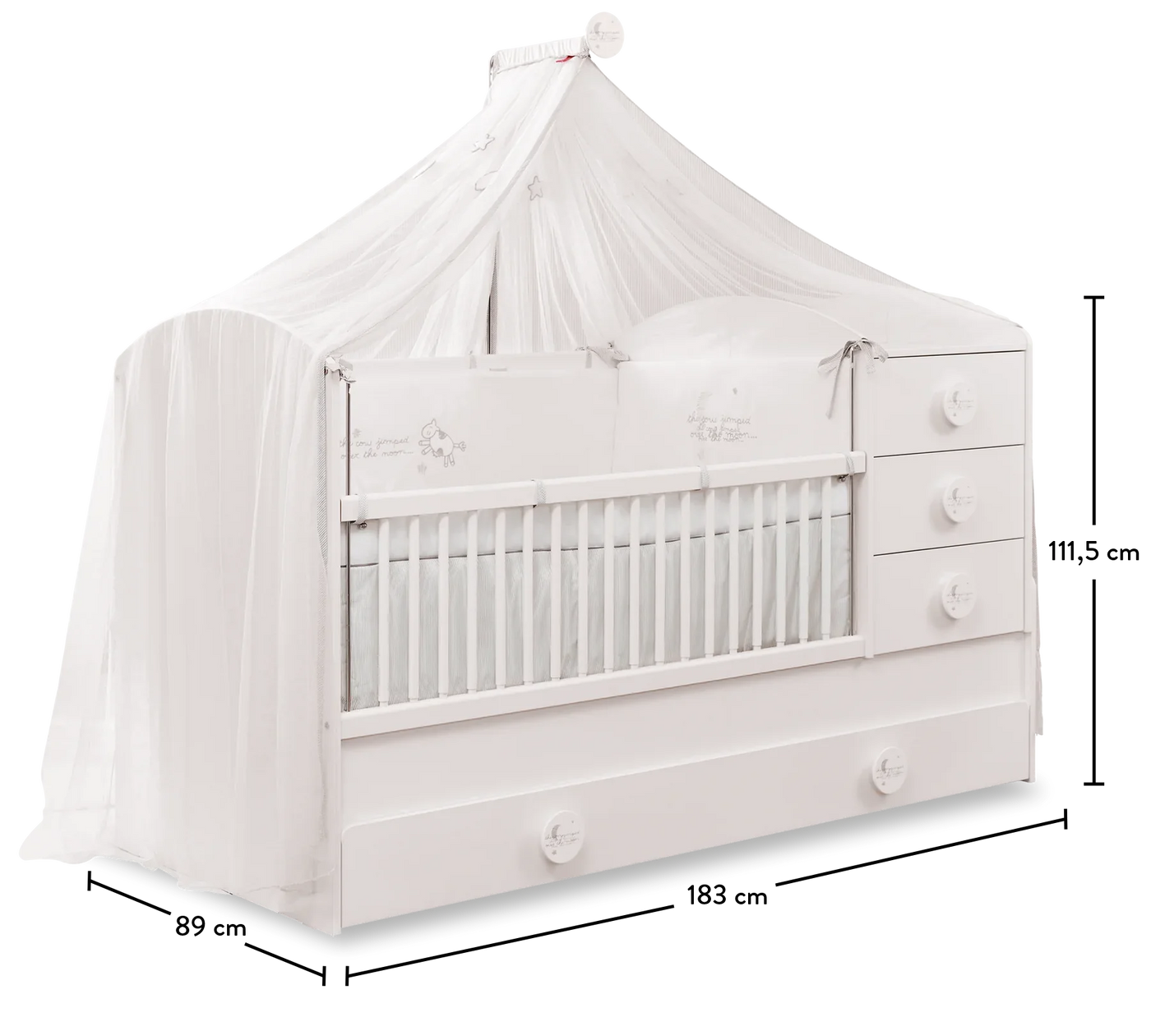 Baby Cotton Sl Convertible Baby Bed [With Parent Bed] [80x180 Cm]