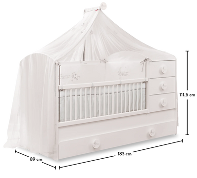 Baby Cotton Sl Convertible Baby Bed [With Parent Bed] [80x180 Cm]