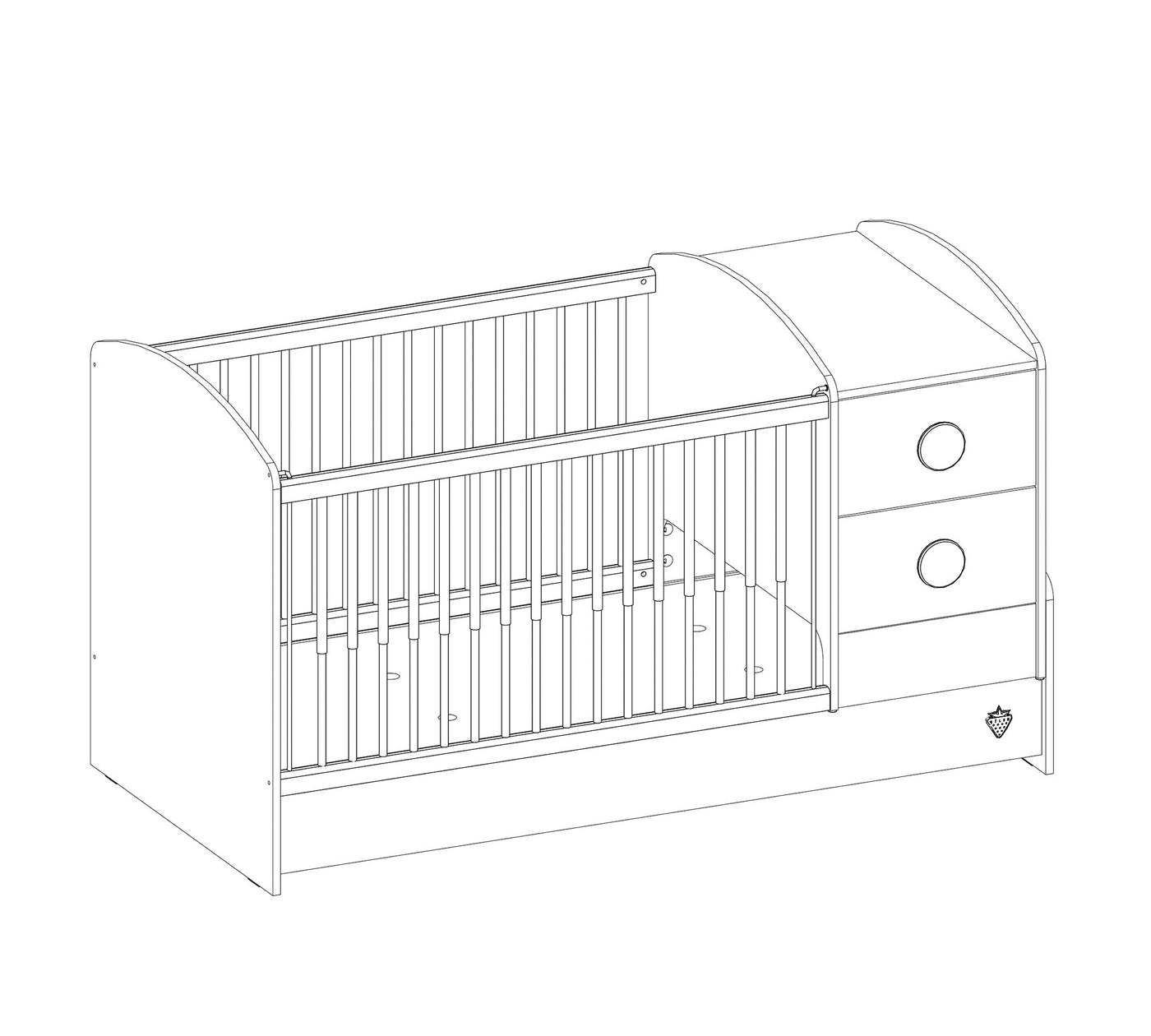 Baby Cotton St Convertible Baby Bed [75x160 Cm]