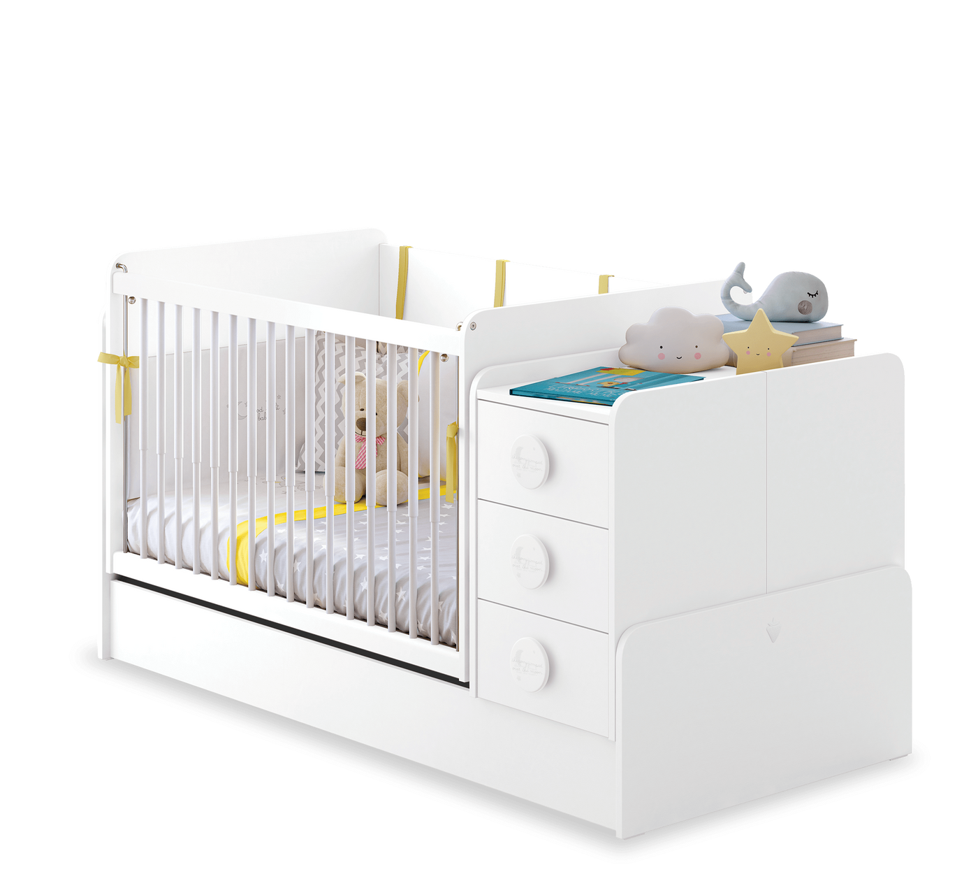 Baby Cotton Swinging-Convertible Baby Bed [70x115 - 70x160 Cm]