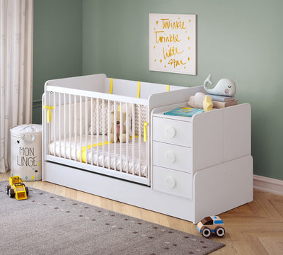 Baby Cotton Swinging-Convertible Baby Bed [70x115 - 70x160 Cm]