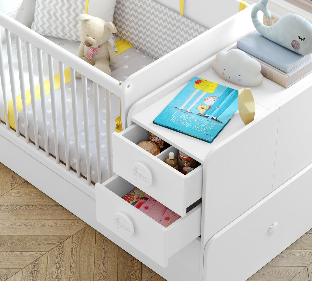 Baby bed with drawers online