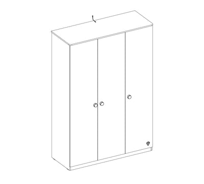 Mocha 3 Doors Wardrobe - ON ORDER ONLY