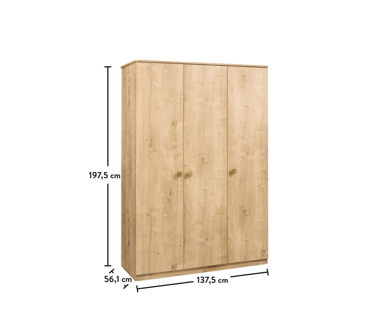 Mocha 3 Doors Wardrobe - ON ORDER ONLY