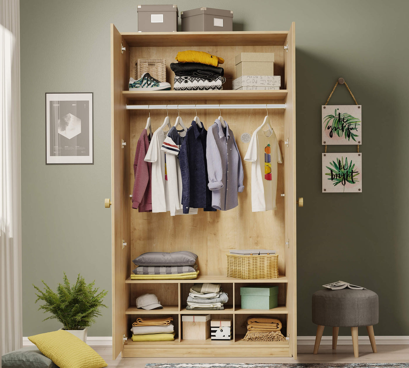 Mocha 2 Doors Wardrobe - ON ORDER ONLY