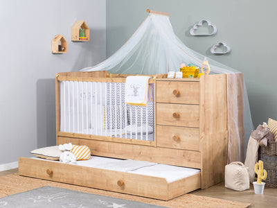Mocha Convertible Baby Bed [With Parent Bed] [80x180 Cm]