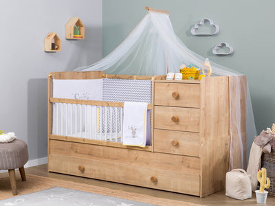 Mocha Convertible Baby Bed [With Parent Bed] [80x180 Cm]
