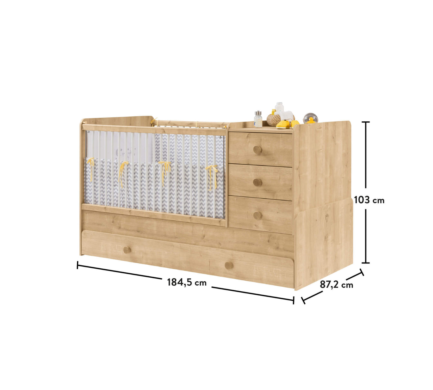 Mocha Convertible Baby Bed [With Parent Bed] [80x180 Cm]