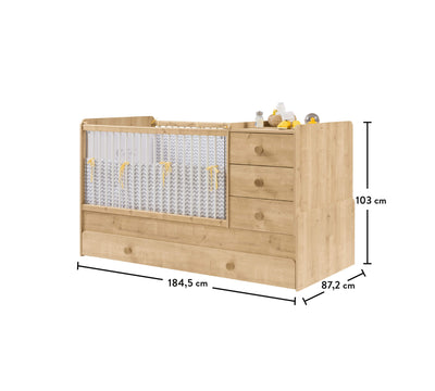 Mocha Convertible Baby Bed [With Parent Bed] [80x180 Cm]