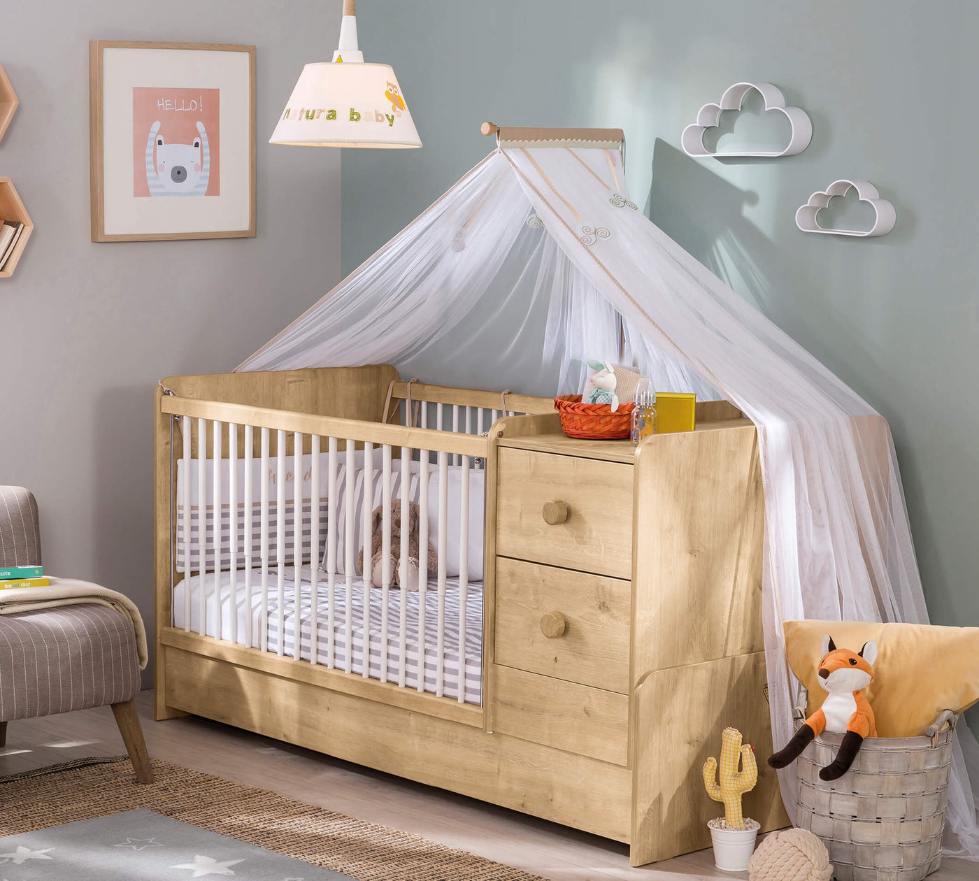 Mocha St Convertible Baby Bed [75x160 Cm] - ON ORDER ONLY