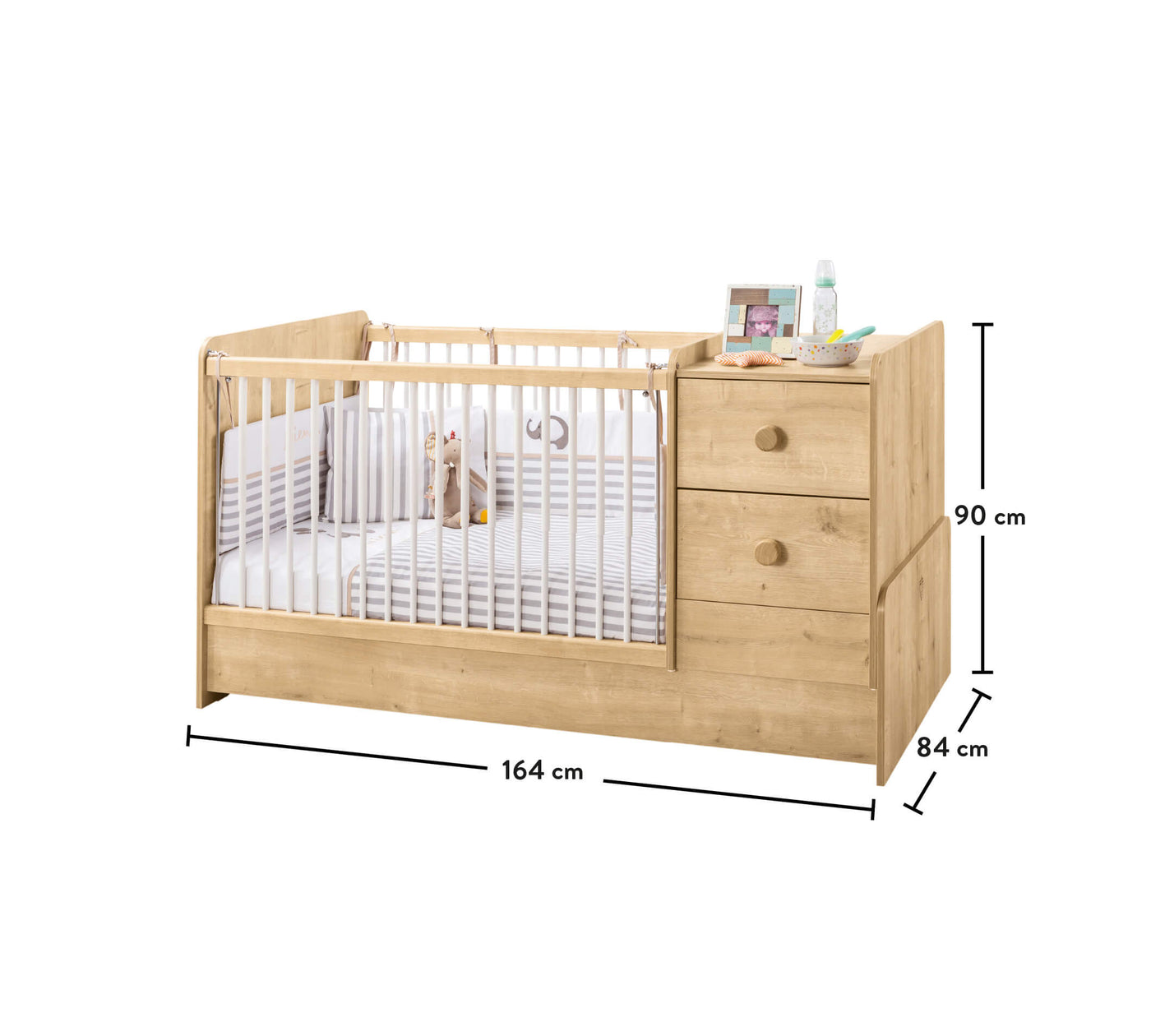 Mocha St Convertible Baby Bed [75x160 Cm] - ON ORDER ONLY