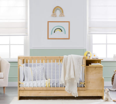 Mocha Baby Convertible Baby Bed With Table Oak [70x110 - 70x140 Cm] - ON ORDER ONLY