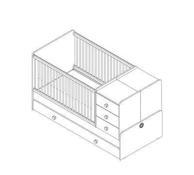 Natura Baby Sl Convertible Baby Bed [With Parent Bed] [80x180 Cm]
