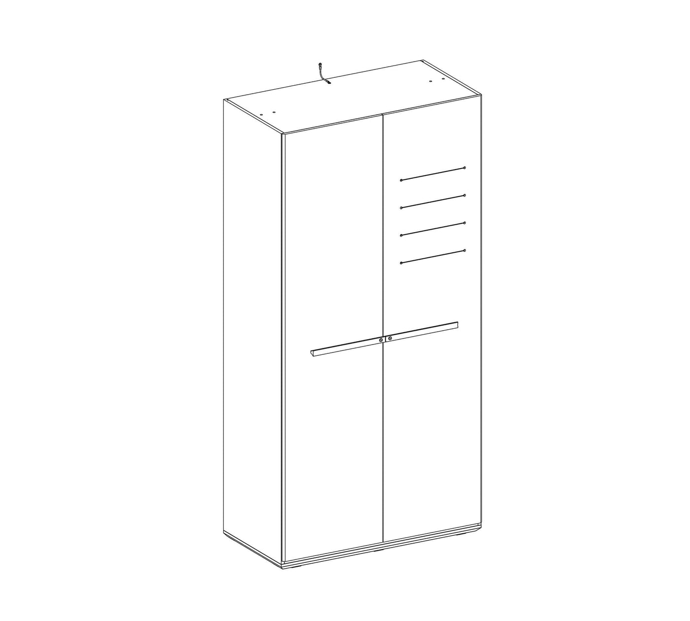 Trio 2 Doors Wardrobe