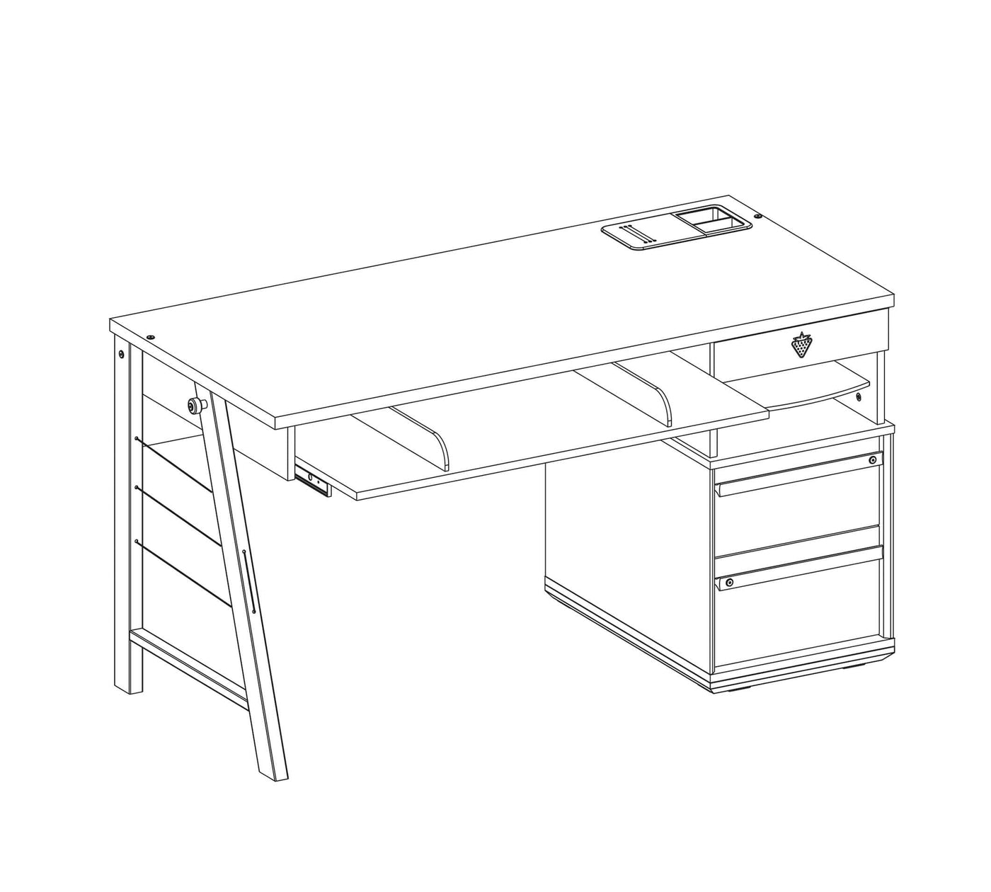 Trio Large Study Desk