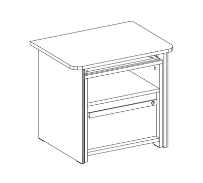 Trio Nightstand With Shelf