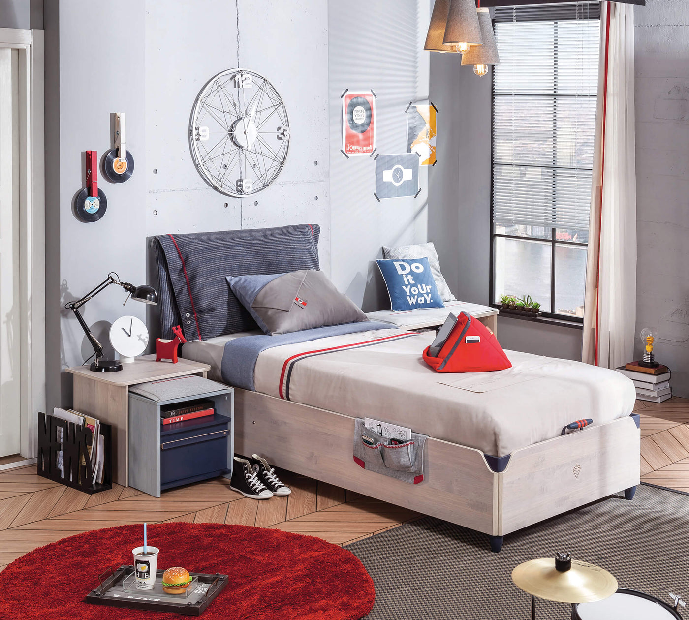 Trio Bed With Base [100x200 Cm]
