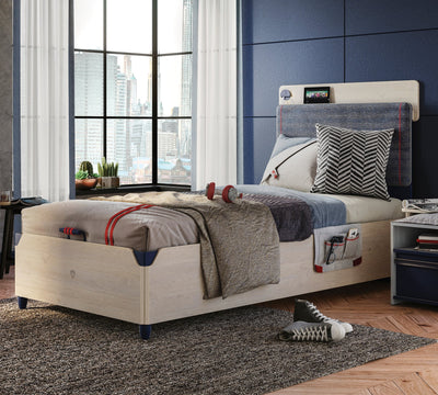 Trio Line Bed With Base [100x200 Cm]