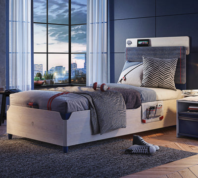 Trio Line Bed With Base [100x200 Cm]