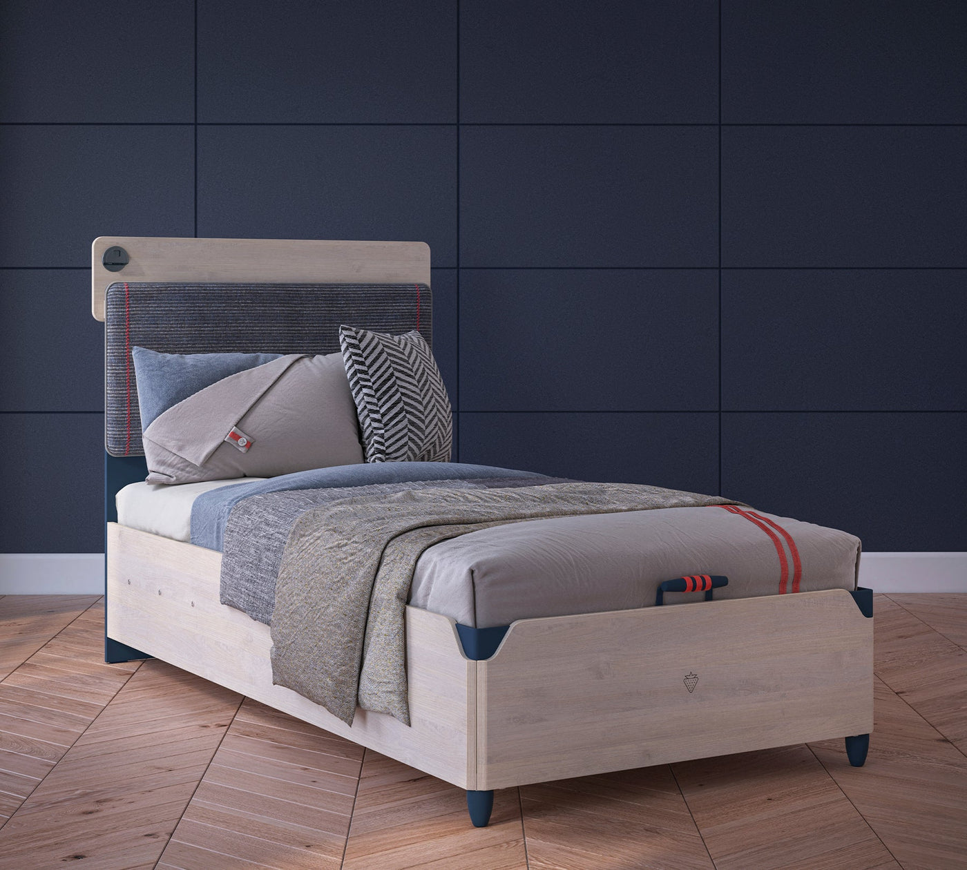Trio Line Bed With Base [120x200 Cm] - ON ORDER ONLY