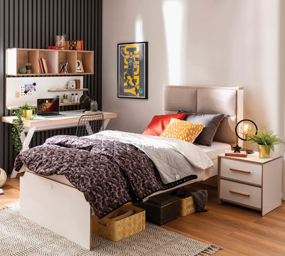 Modera Fabric Headed Bed [100x200 Cm]