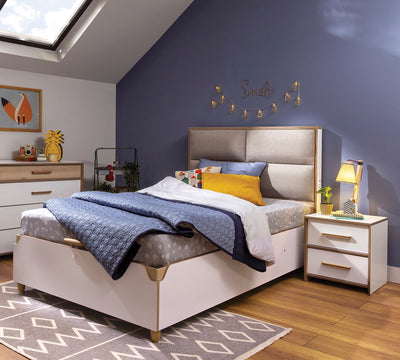 Modera Fabric Headed Bed With Base [120x200 Cm]