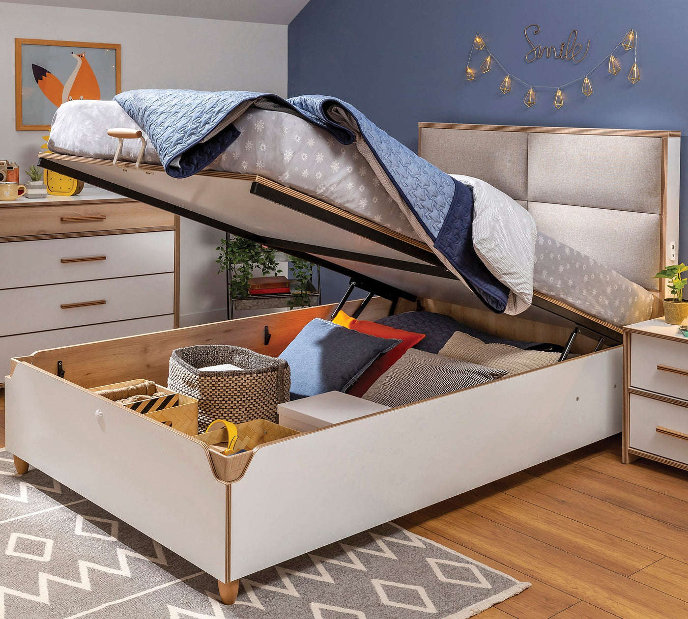 Modera Fabric Headed Bed With Base [120x200 Cm]