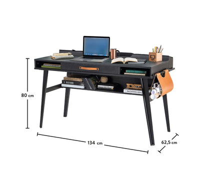 Dark Metal Study Desk
