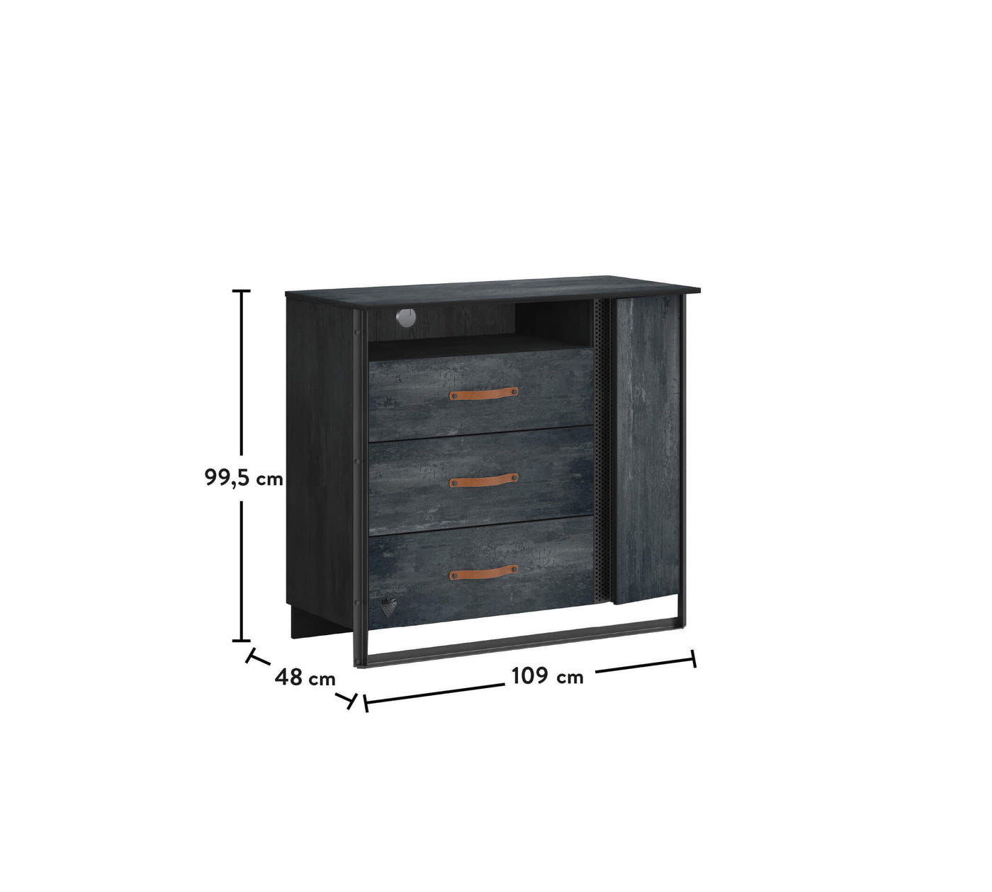 Dark Metal Large Dresser - ON ORDER ONLY