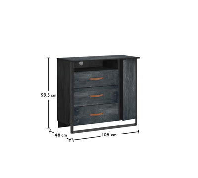 Dark Metal Large Dresser - ON ORDER ONLY