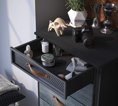 Dark Metal Tall Dresser