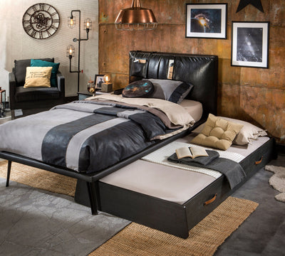 Dark Metal Pull-out Bed [90x190 Cm]